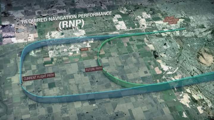 The shortened RNP paths will now turn before reaching Airdrie, instead making their final descent just north of Calgary.