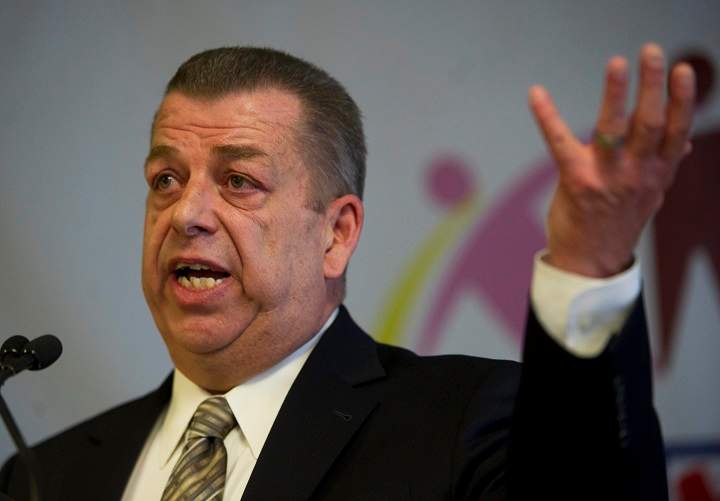 Sam Hammond, president of the Elementary Teachers Federation of Ontario responds to Education Minister Laurel Broten's comments in Toronto, Ont. Thursday, April 12/2012.