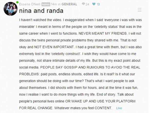 Opinions on Essena O’Neill split after some allege social media protest is a hoax - image