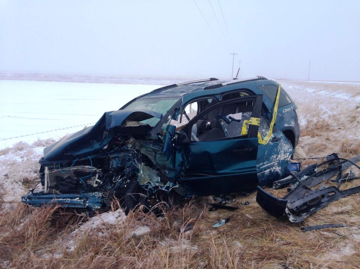 Emergency crews rushed to the scene of a two vehicle collision on Highway 567 near Range Road 285 on Friday, Dec. 11, 2015. 