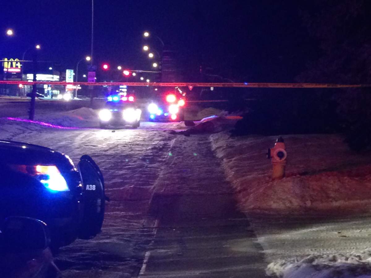 Edmonton police cars on scene of an officer involved shooting. ASIRT has been called to investigate.