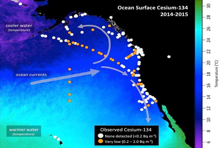 This map illustrates all the monitoring stations used by the Woods Hole Oceanographic Institution.