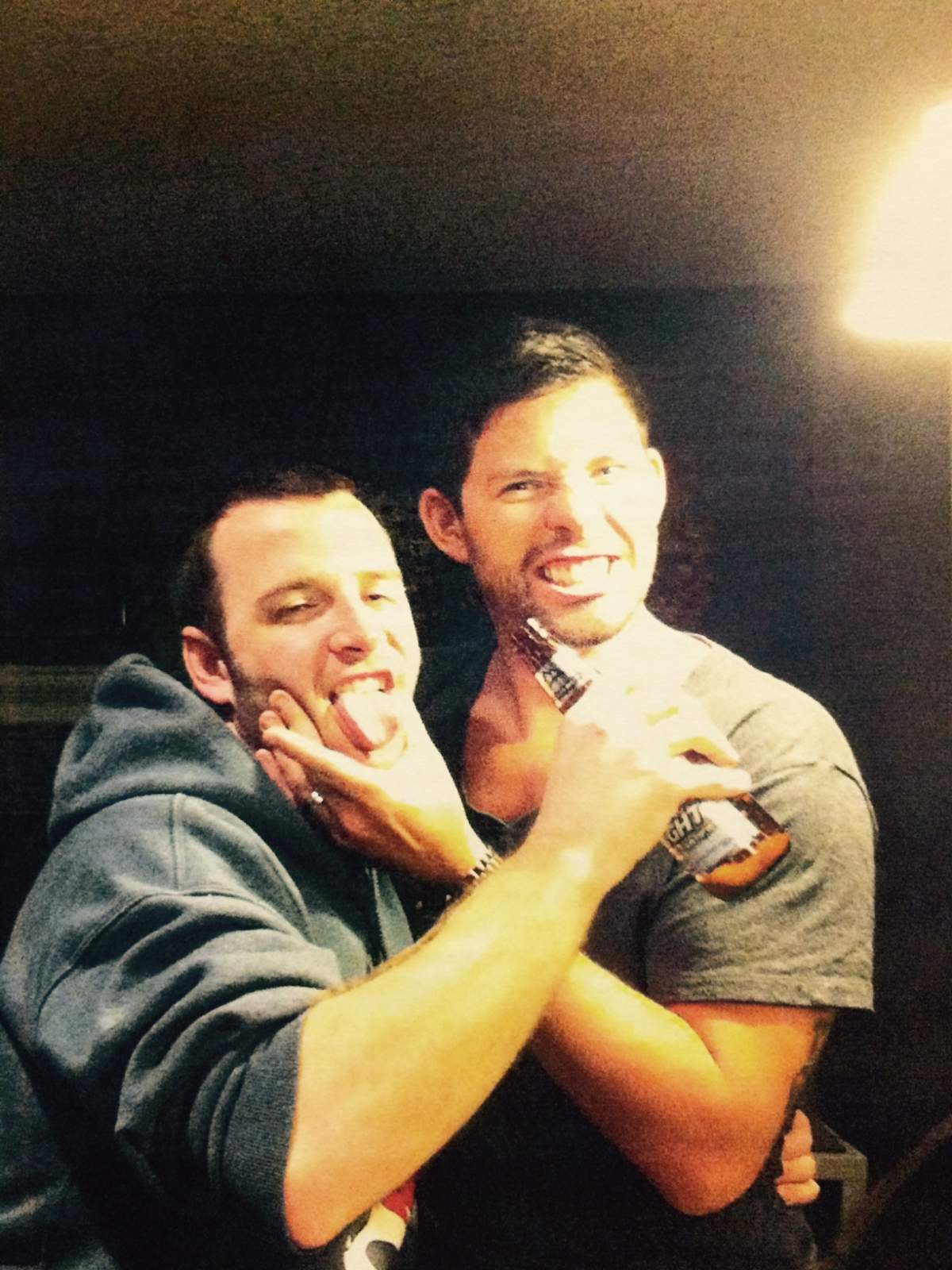 Craig Kelloway (left) and Nicholas Rasberry (right) pictured together the night of Kelloway’s death, May 4, 2013.