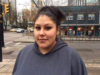 Jade Pollard outside court, she is the aunt of victim Kayla Lalonde.
