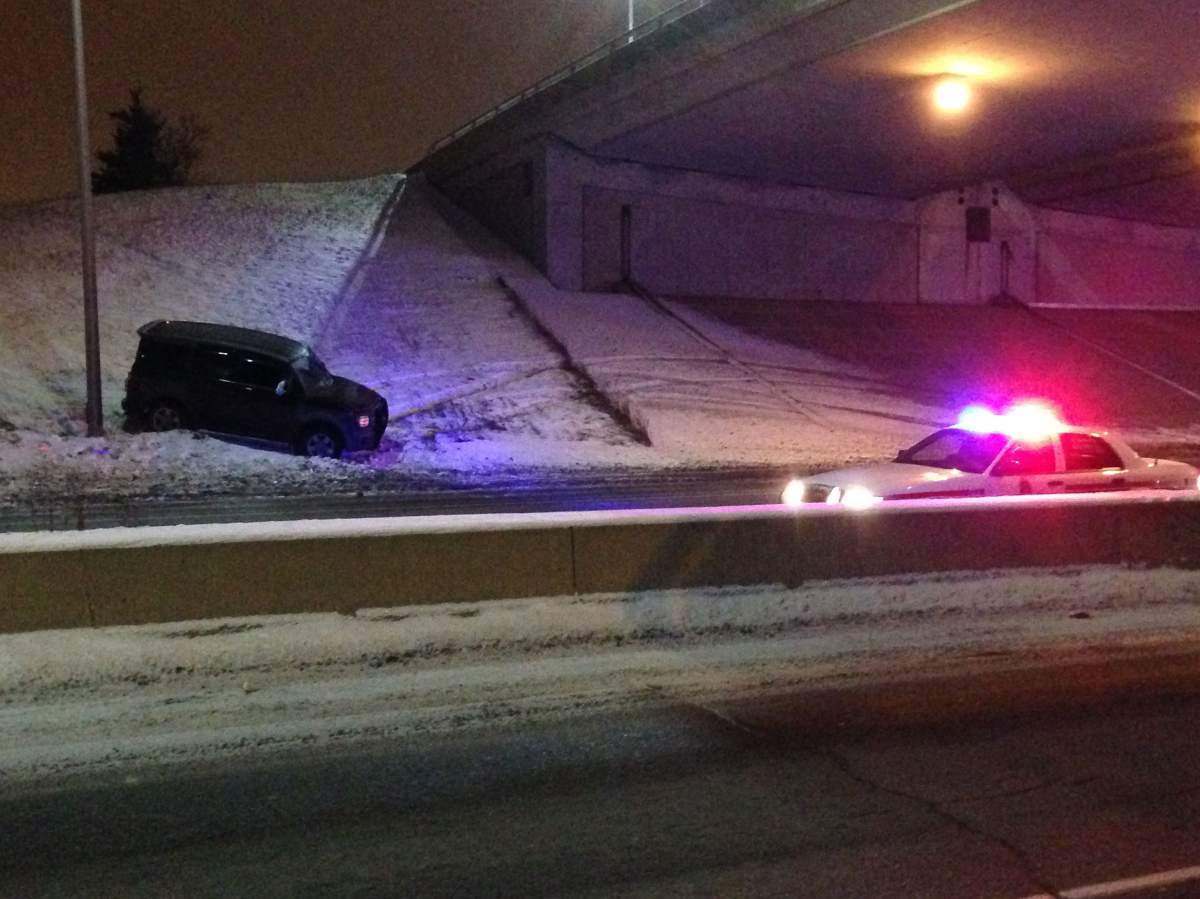 Edmonton police arrest three people in connection to two deadly armed robberies after they reportedly tried to escape from police in a vehicle, Friday, Dec. 18, 2015.