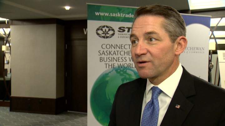 North Dakota Lt.-Gov. Drew Wrigley delivered a keynote address Wednesday, stressing the importance of trade between Saskatchewan and the United States.