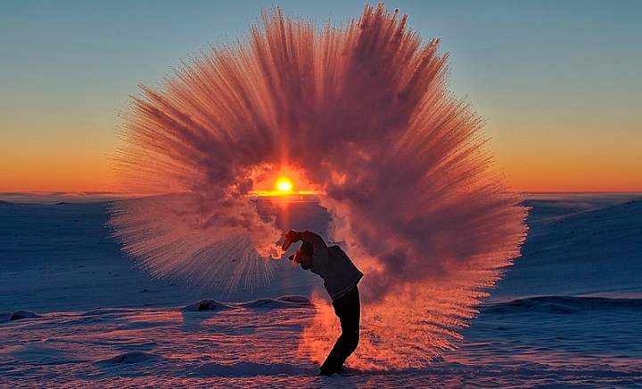 Hot tea, meet frigid Arctic air.