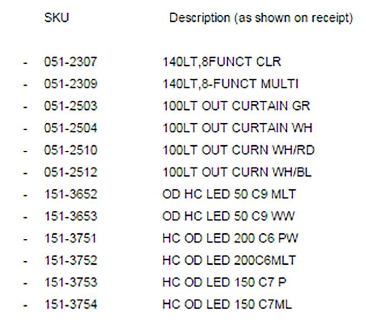 Canadian Tire says customers with any of these products should immediately stop using them and return them to a Canadian Tire location for a full refund.