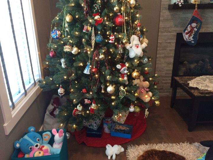 Some presents still sit underneath the tree in Sulyak’s house after a visit from a pair of Christmas grinches.