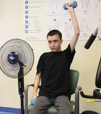 Reid lifting weights in post-operative routine