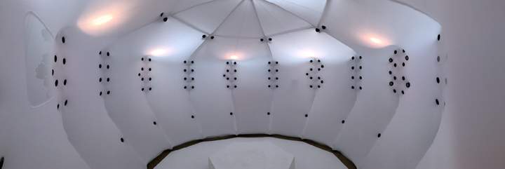 Inside the 3D scanning booth. (Nicole Bogart/Global News)
