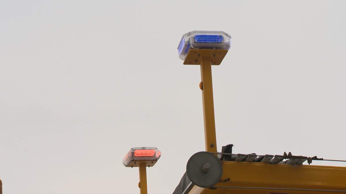 Starting Dec. 21, blue and amber flashing lights will be visible on all provincial snow plows, graders and snowblowers.