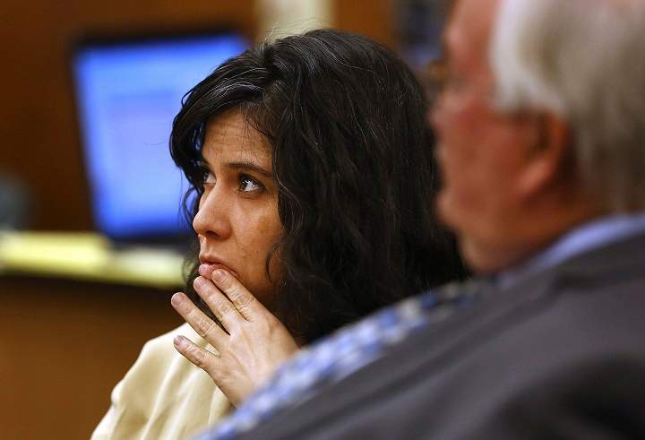 In this Dec. 2, 2015 file photo, Sophia Richter looks on during closing arguments during her and her husband Fernando Richter's trial at Pima County Superior Court Wednesday, Dec. 2, 2015, in Tucson, Ariz. 
