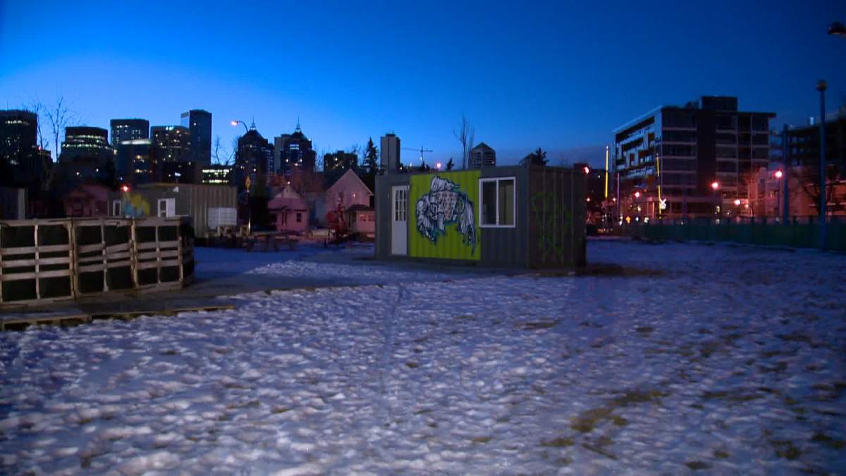 Sunnyside Triangle Site, currently home to Calgary's first art park 'containR.'.