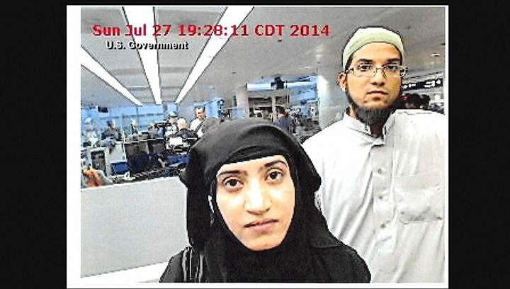 The U.S. Government has released a photo of San Bernardino Suspect Couple Syed Farook and Tashfeen Malik arriving in Chicago in 2014.