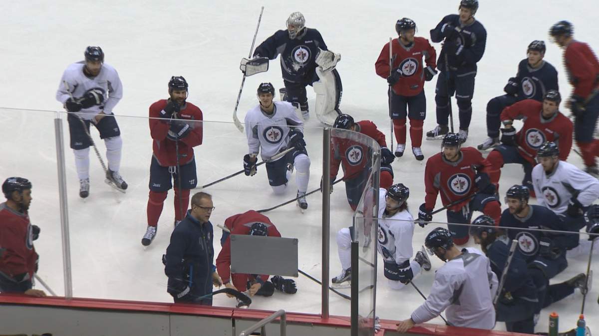 Winnipeg Jets practice on December 9, 2015.