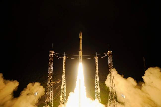 The European Space Agency, ESA, shows the liftoff of Vega VV06 rocket carrying LISA Pathfinder on Thursday Dec. 3, 2015 from Europe’s Spaceport, Kourou French Guiana.