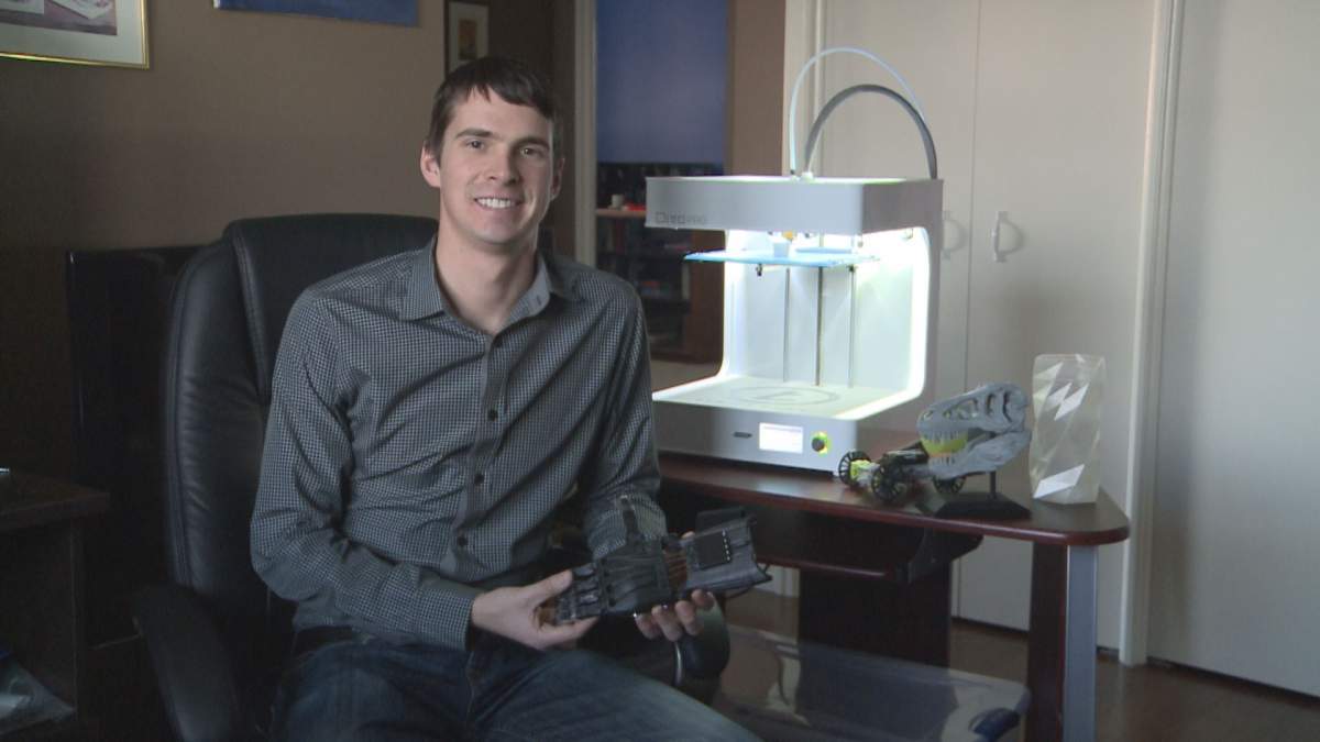 Colin Pischke created a prosthetic hand for a child amputee using his 3D printer. He’s now showing some Alberta high school students how to do the same.