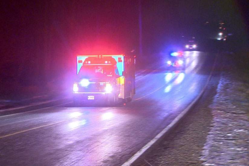 Police say emergency crews were called just before 2 p.m. after a Dodge pickup and a semi tractor-trailer unit collided head on.