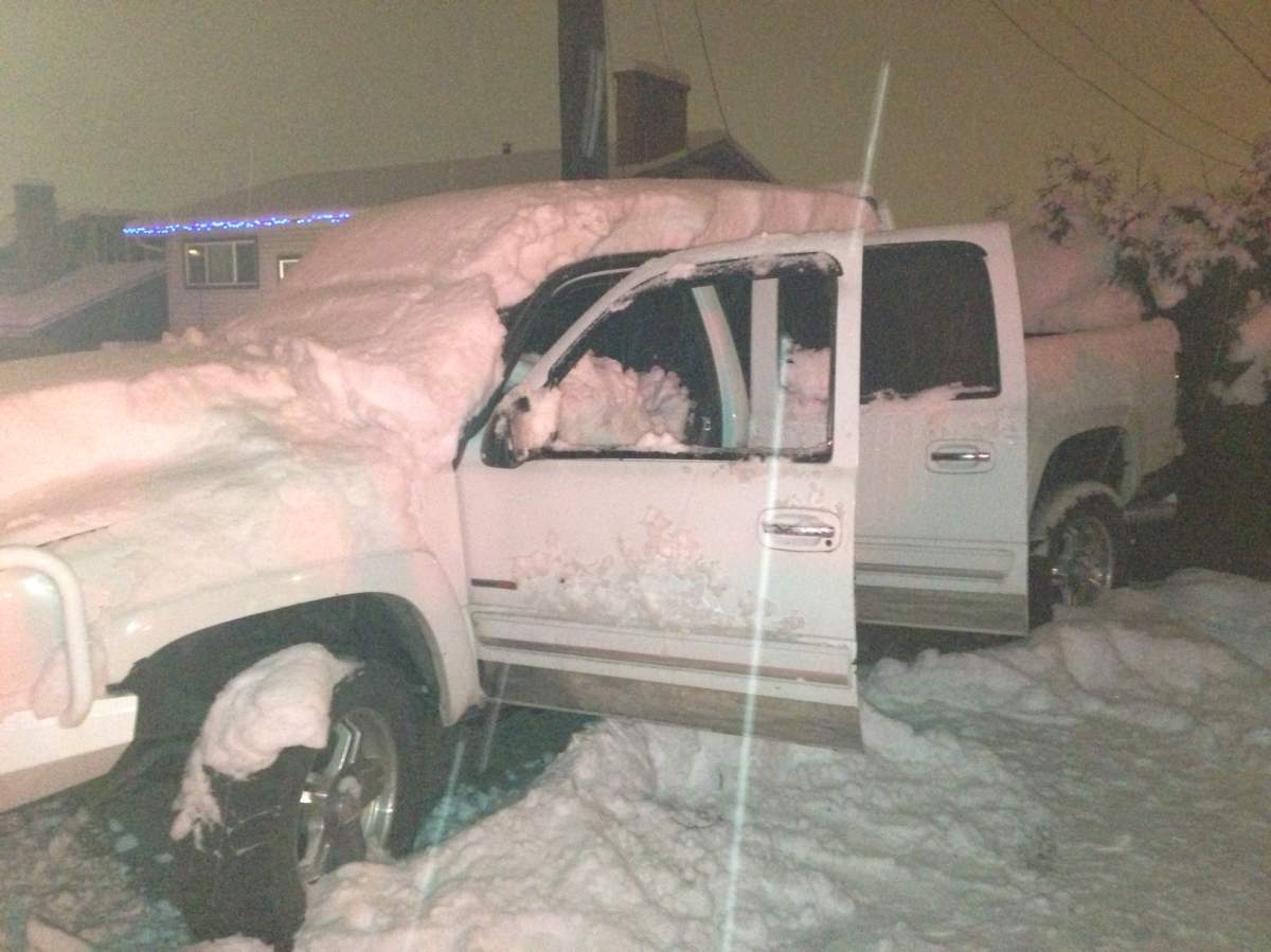 A truck at a home on Hollydell Road sustained damage Monday when a fire started in the dashboard. It was the second vehicle fire between 10 and 11 p.m. Monday night in Kelowna. 