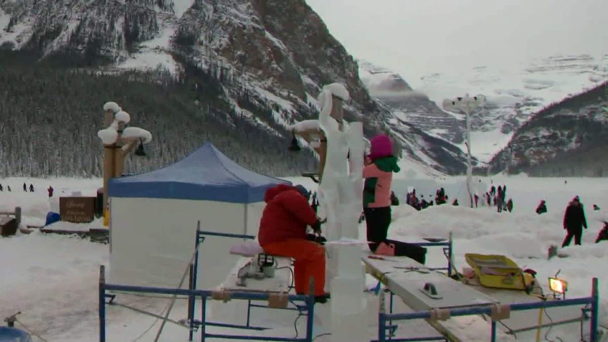 Ice carvers chipping away at Lake Louise Ice Magic festival - image