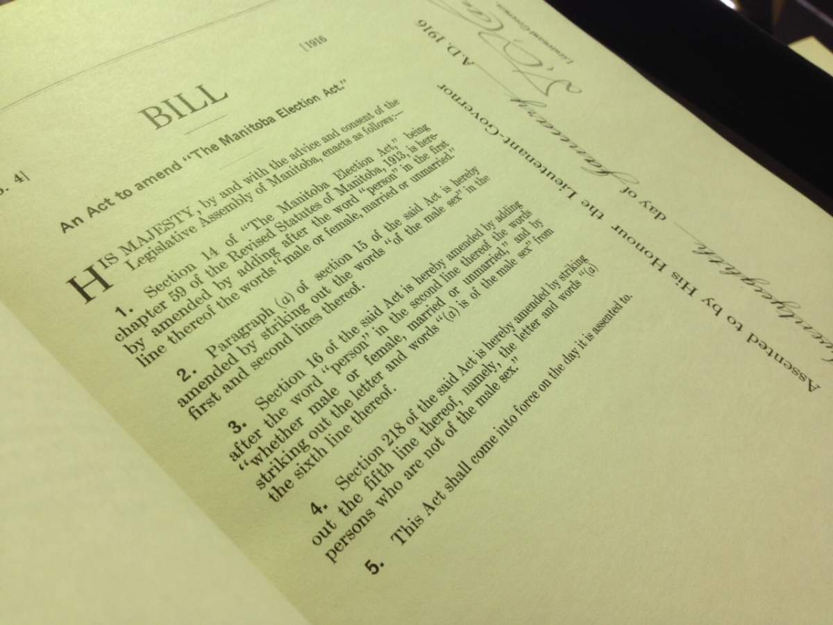 Province marks 100th anniversary of Suffrage Movement success in Manitoba - image
