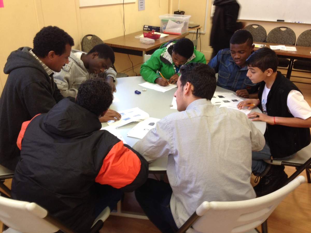 Older students work on language skills at NEEDS Centre.