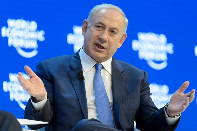 Israeli Prime Minister Benjamin Netanyahu speaks during a panel session at the 46th Annual Meeting of the World Economic Forum, WEF, in Davos, Switzerland, Thursday, Jan. 21, 2016. 