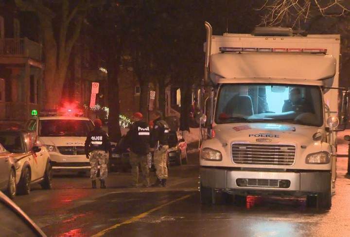 Police on the scene of a stabbing in NDG, Wednesday, January 27, 2016.