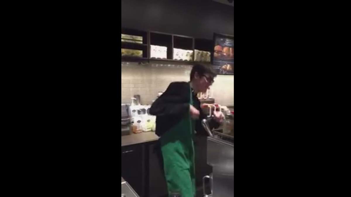 Starbucks barista with autism channels sudden movements into dance moves - image