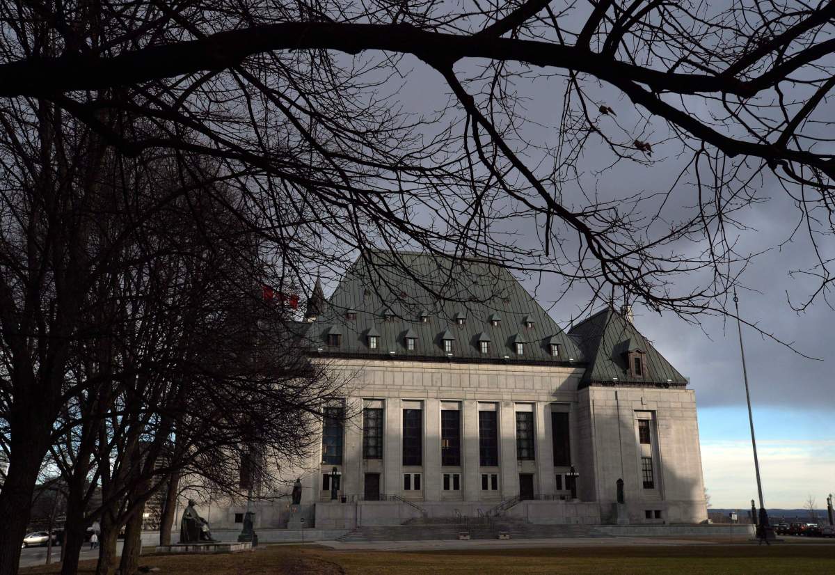 The Supreme Court of Canada building is shown in Ottawa on April 14, 2015. THE CANADIAN PRESS/Sean Kilpatrick.