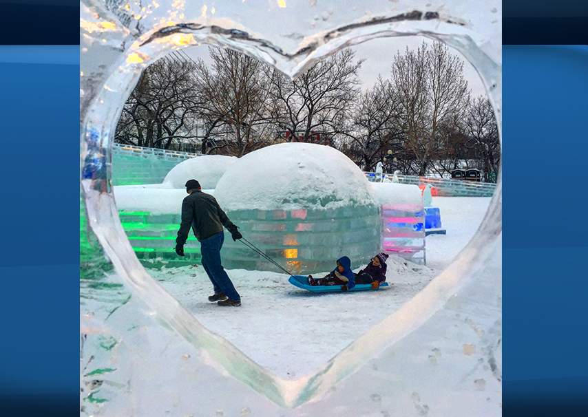 Icetival features dozens of ice sculptures, a giant ice slide and an ice bar. 