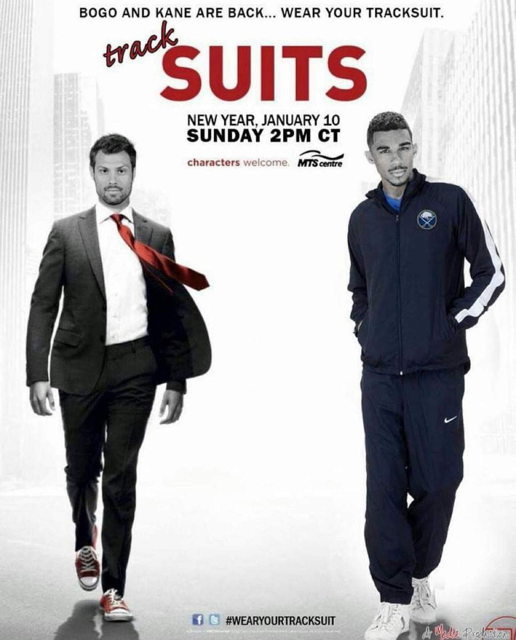 Jets fans have taken to social media to encourage those attending Sunday’s game vs the Sabres to show up wearing track suits.