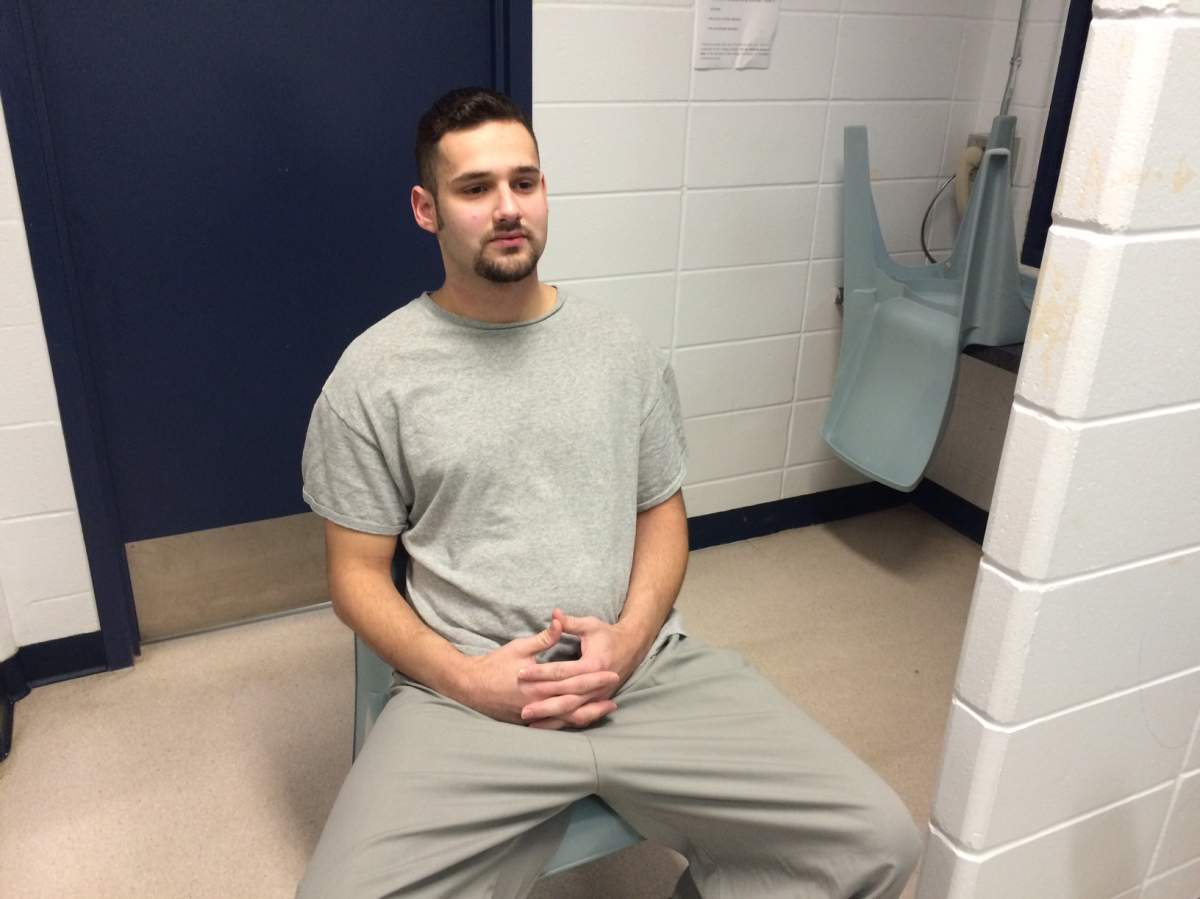 24-year-old Wayne Rennie seen on January 7 2016 behind bars at Headingley Correctional Centre. 