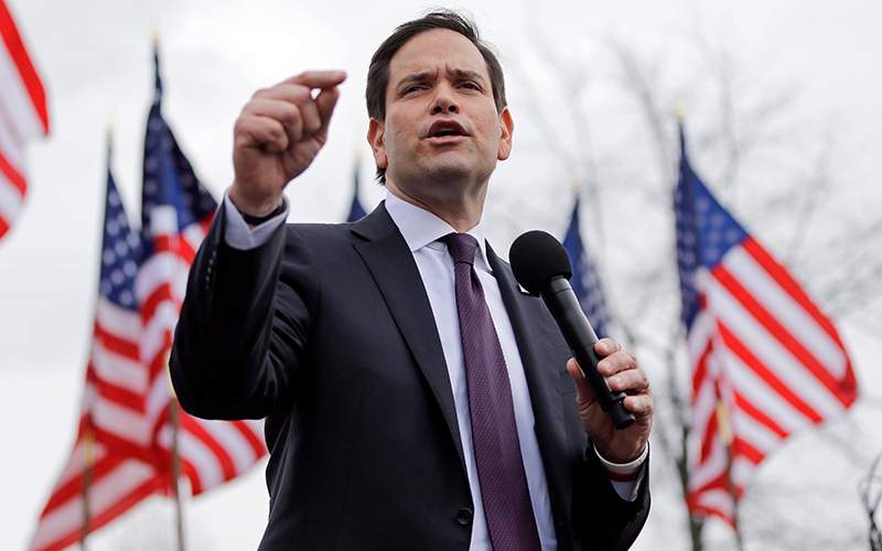 Republican presidential candidate Sen. Marco Rubio, R-Fla, speaks at a rally Sunday, Feb. 21, 2016, in Franklin, Tenn. 
