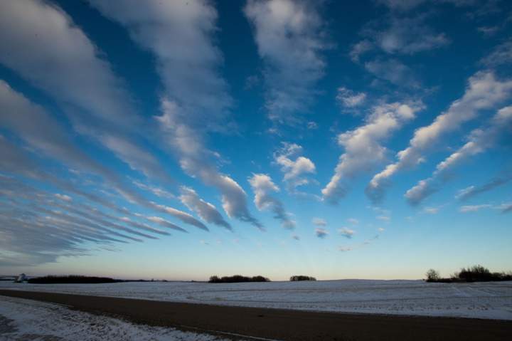 Feb. 24: Char McGregor took this Your Saskatchewan photo of some altocumulus clouds near Blackstrap.