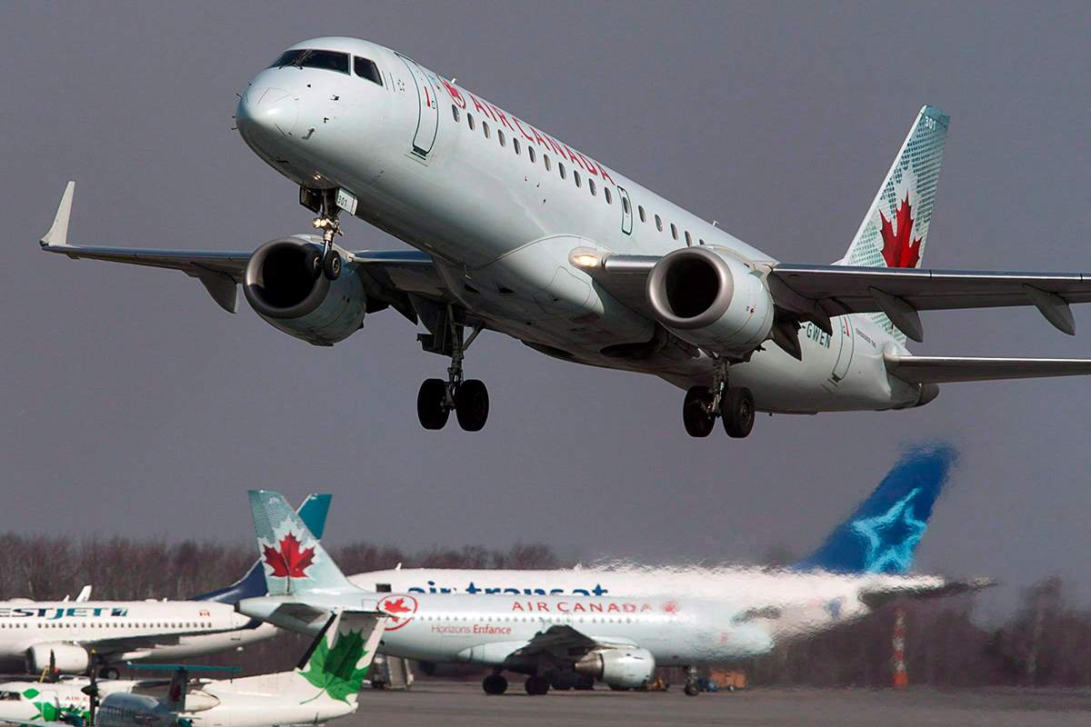 An Air Canada jet takes off from Halifax Stanfield International Airport in Enfield, N.S. on Thursday, March 8, 2012.