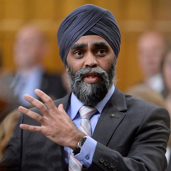 Minister of National Defence Minister Harjit Sajjan responds to a question during question period in the House of Commons Thursday February 18, 2016 in Ottawa.