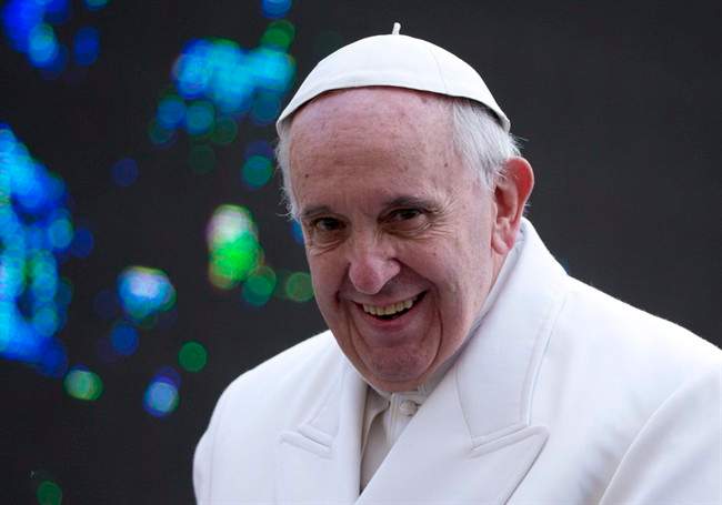Pope Francis leaves at the end of an audience with Saint Pio's faithful in St Peter’s Square, at the Vatican, Saturday, Feb. 6, 2016. Saint Pio is widely venerated in Italy and abroad. He is famous for bearing the stigmata, which are the marks of Christ, and was canonized by Pope John Paul II in 2002. He died on Sept. 23, 1968.