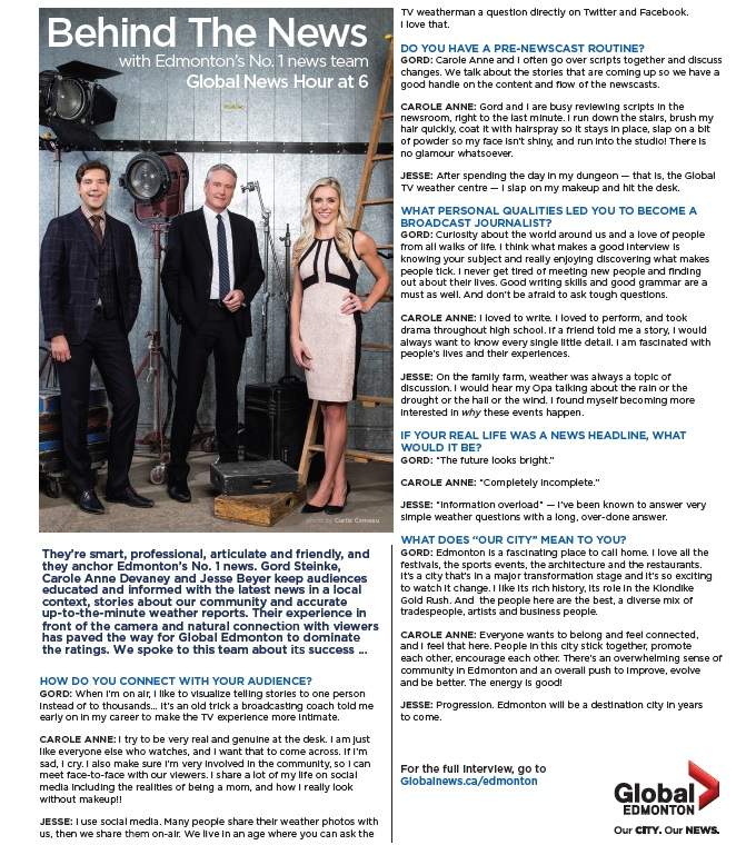 ‘Behind the News’ with Global Edmonton News Hour team Gord, Carole Anne, and Jesse - image