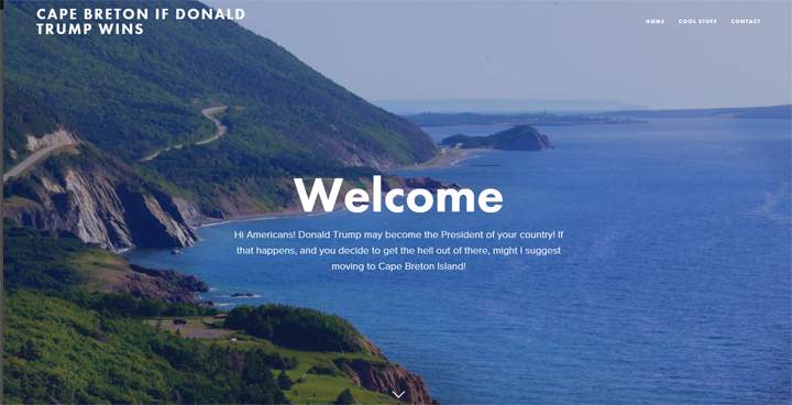 Rob Calabrese says he's received hundreds of "serious" inquiries about moving to Cape Breton if Donald Trump becomes president of the United States.