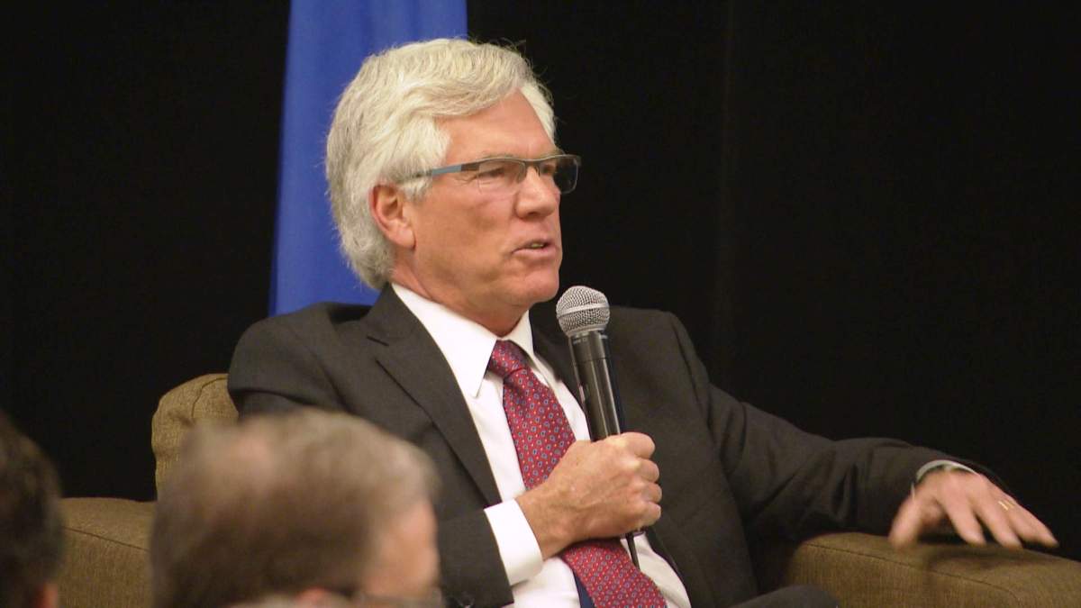Natural Resources Minister Jim Carr speaks to a crowd gathered at the Calgary Chamber of Commerce on Friday, Feb. 5, 2016. 