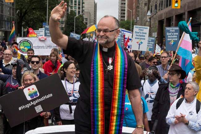 Rev. Brent Hawkes attends Toronto's 2015 Pride Parade in this file photo.