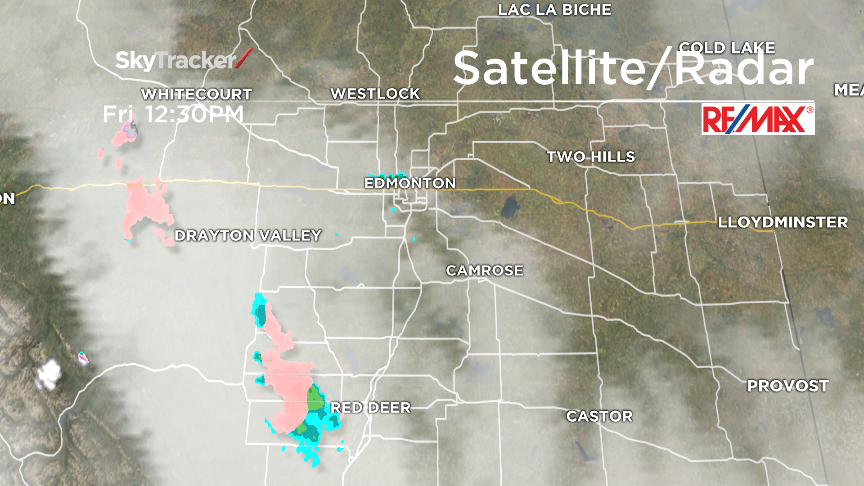 By 1 p.m. Friday, most of the freezing rain west and north west of Edmonton had dissipated.