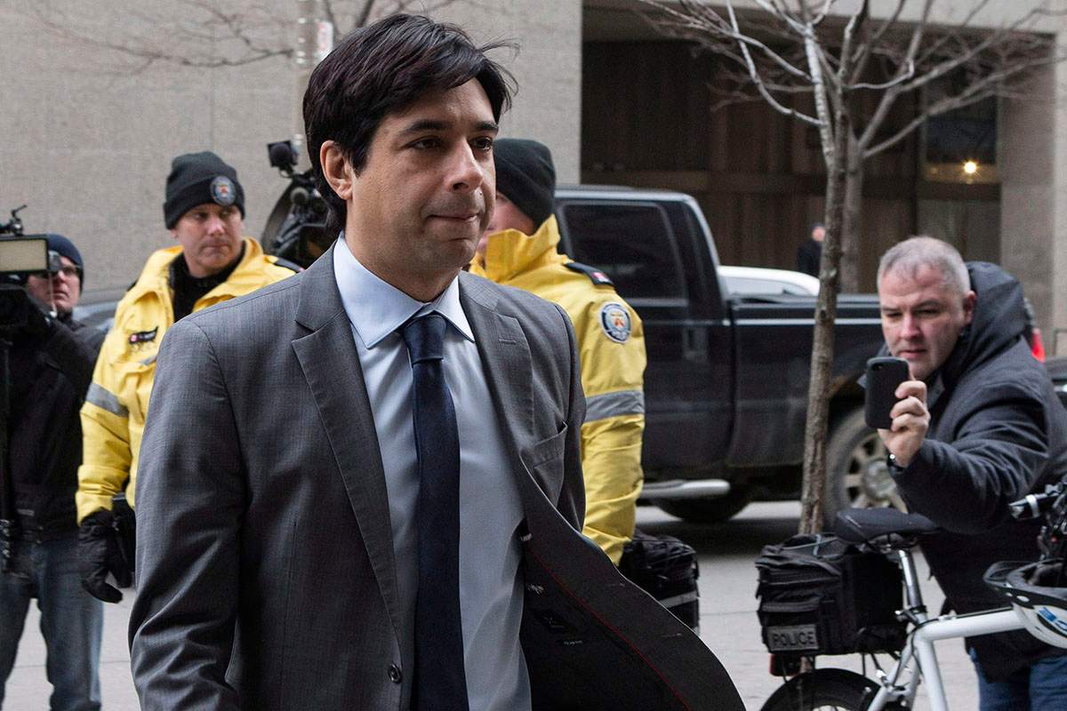Former CBC radio host Jian Ghomeshi arrives at a Toronto court on Friday, Feb. 5, 2016.