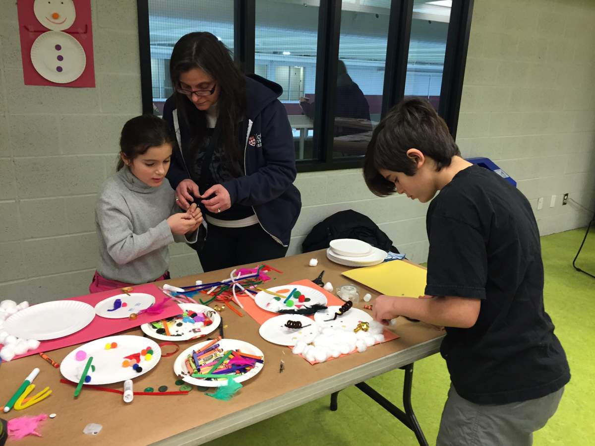 Patrizia Zanelli and her kids at the Westmount Recreation Centre on February 6, 2016.