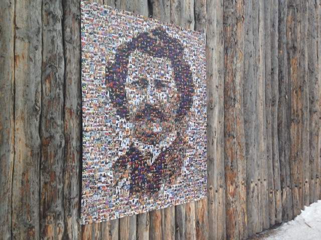 Louis Riel Family Mosaic, created by photos sent by Manitobans during the year.