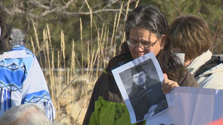 Hundreds of people gathered at Saskatoon city hall to remember indigenous women and girls who have been the victims of violence.