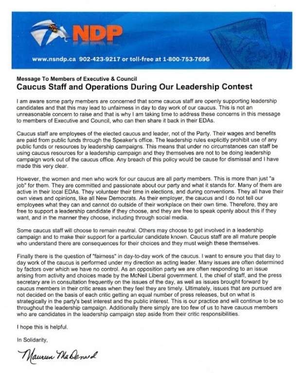 Interim leader’s letter suggests N.S. NDP staffer should have faced more sanctions: Zann - image