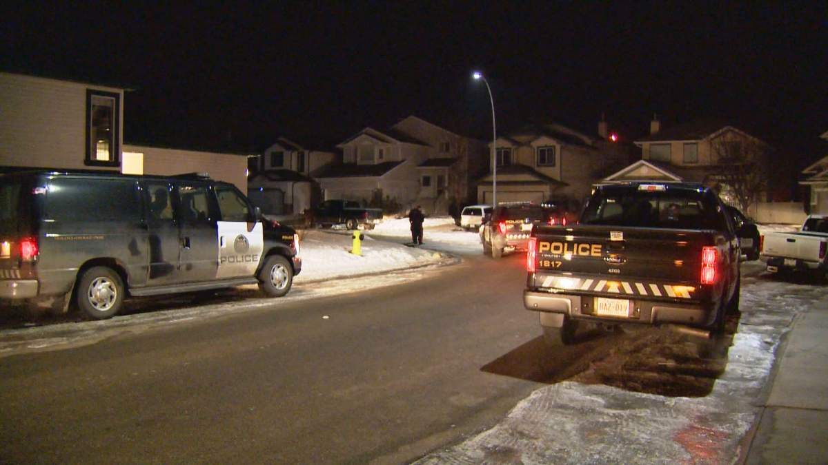 Calgary police investigate the circumstance surrounding a shooting along Douglas Ride Circle S.E. on Monday, February 1, 2016.
